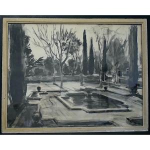 Paul Hannaux Drawing Ink Wash Signed Dated 1941 XX ème Rt1457