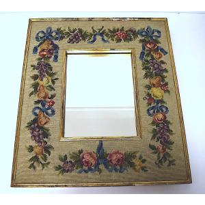 Bedroom Or Alcove Mirror Tapisserie Aux Petits Points 1950 Ref1133