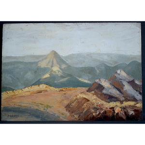 Mountain Landscape Signed J Couderc 20th Century Rt1463