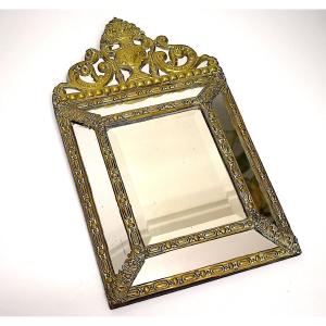 Alcove Mirror With Embossed Brass Glazing Bead, Napoleon III Period And Style Ref1139