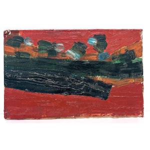 Oil On Cardboard, Modern Abstract School, Circa 1950–1960, Artist To Be Identified, Ref. 47