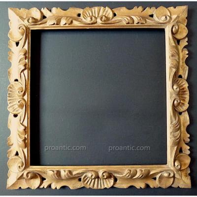 * Square Frame Golden Wood Italian Rockery 32 X 32 Cm Frame Ref C568
