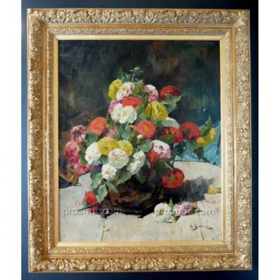 Georges Jeannin XIX XX Still Life Bouquet Flowers Rt56