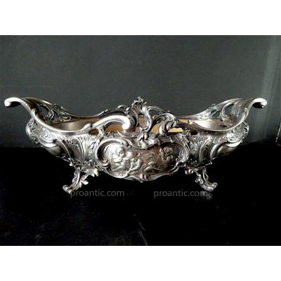 * Charles Perron Goldsmith Victor Saglier Planter Centerpiece Silver Metal Ref81