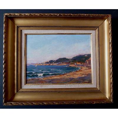 Marine Beach Edge Mediterranean Coast Signed To Identify XX Rt70