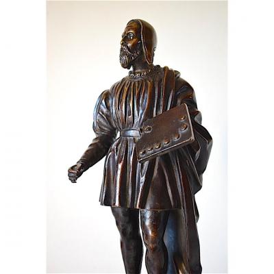 Bronze Painter Sculptor Michel Angel Renaissance Italian Character XIX 19th Ref99