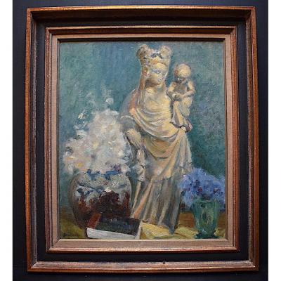 Léon Hector Blondeaux Madonna And Child Neo Gothic Maternity Religious Art Religion XX Rt109