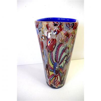* Grand Vase Murano De Dino Martens 1950 Italy Italia Tutti Frutti Ref120