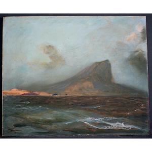 Jean Louis Paguenaud Signed Navy Military Warships Gibraltar XIX XX Militaria Rt116