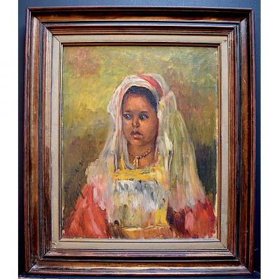 Orientalist Portrait Young Moorish Berber Girl Signed To Identify XX Rt123