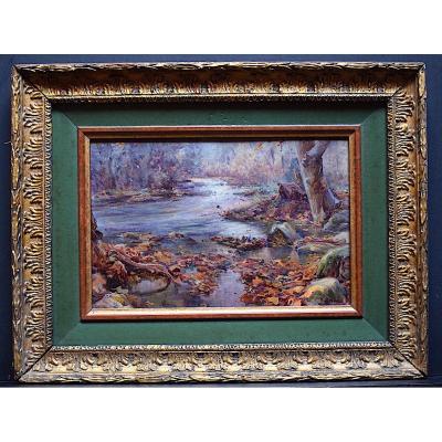 Henri Bésiné Landscape River Parc Montplaisir Castelnau - Le - Lez Provence Montpellier XIX XX Rt141