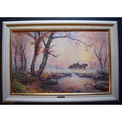 Henri Bésiné Landscape Provence Country Scene Le Gué Le Lez Montpellier Impressionist XX Rt144