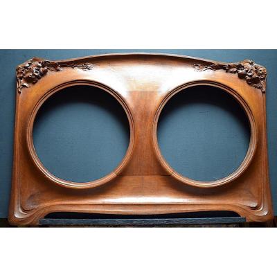 Frame Double Round Flat Ceramic Art Nouveau Stamped Signed Paul Croix Marie Jugendstil C93