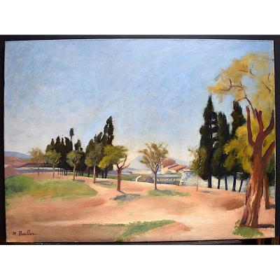 Etienne Morillon Signed Lyon Lyonnaise School Landscape XX Rt321