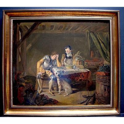 Colin De La Biochaye Signed Genre Scene History Soldier XIX Rt329