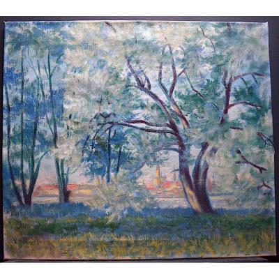 L Brandt Signed Impressionist Landscape French School XIX XX Rt359