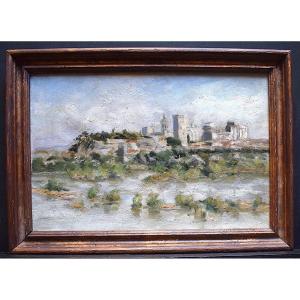 Villeneuve-lès-avignon Impressionist Landscape View Of Avignon Provence Provençal XX Rt385