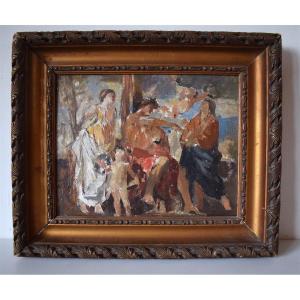 Modern French School Scene In The Antique After Nicolas Poussin Inspiration Of The Poet Rt387