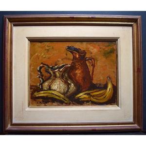 Still Life Fruit Pitcher Signed To Identify XX Rt389