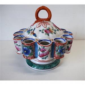 Bouquetière Centerpiece Porcelain Bayeux Decorated With Flowers XIX Ref132