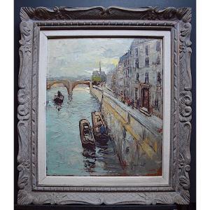 Jan Gridmall Paris Quai De Béthune Île St Louis Pont De La Tournelle Marine Seine XX Rt409