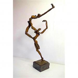 * Bronze Modern Art Denis Chetboune Dancers Signed Unique Pieces Numbered 1/1 Ref258
