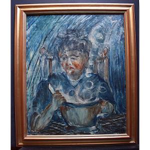 Louis Teppa Painter Of Montmartre Character Portrait Woman Expressionist XX Rt429