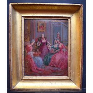 Interior Scene XVIII XIX Courtesans Cats Monogram Hb To Identify Rt430