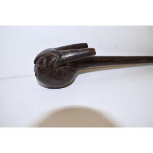 Anthropomorphic Mace Carved Wood Tribal Art First Oceania Or Africa XIXth Ref307