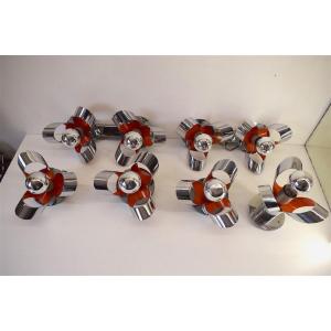 Six 1970s Living Room Lights Ceiling And Wall Sconces Vintage Chromed Metal XX Ref309