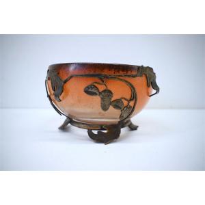 Cup Vase Signed Val Verrerie d'Art Lorrain Daum & Croismare Art Nouveau Ref315