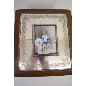 * Russian Album Photographs Sterling Silver Miniature Portrait Enamel Punches Morozoff Ref314