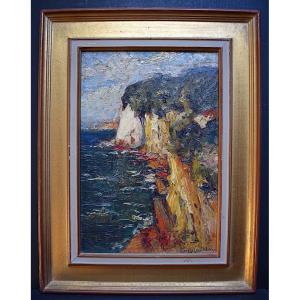 Marine Falaises Normandie Etretat Brittany Côte Rocheuse Fauve Signed To Identify XX Rt504