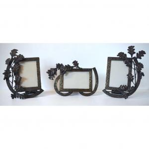 * Three Naturalistic Photo Door Frames In Wrought Iron Art Deco Art Nouveau Circa 1920 Ref321