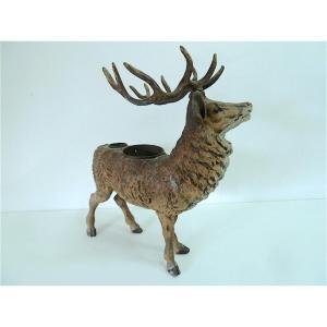 * Pyrogen Match Holder Deer Painted Metal Said Vienna Bronze Animal Ref342