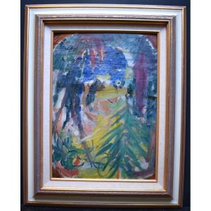 Pierre Gerber Parrot Bird Landscape Impressionist XX Rt518