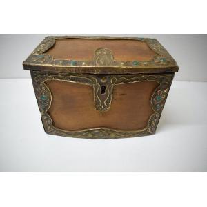 * Signed Humbert 1909 Art Nouveau Box In Brass Brassware Style A Daguet Ref355