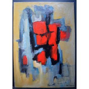 Michel Proust Signed Abstract XX 1968 Rt556