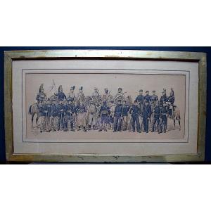Charles Brun Lithograph Soldiers Military Uniforms Militaria War Of 1914 -1918 Rt559
