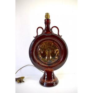* Ceramic Lamp XX Th Around 1960 Signed To Identify Ref367