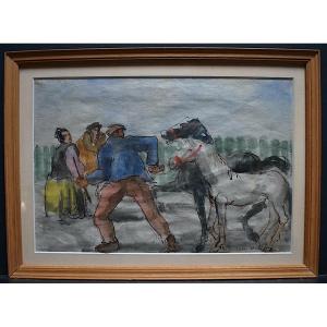 Berthe Martinie Watercolor Horses XX Rt569