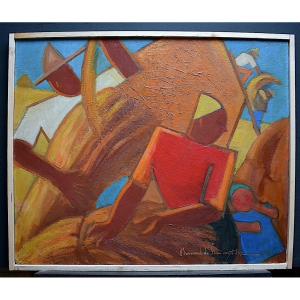 Bernard De Sommyevre Landscape Haystack Haystack Cubist XX Rt577