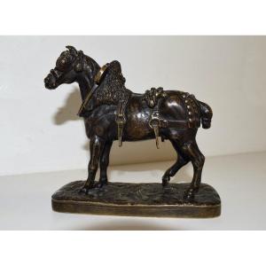 Louis Kley Bronze Animal Harnessed Horse Ceremonial Costume XIX Ref394