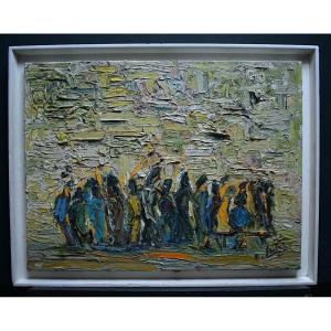 Crowd Animated Scene Signed To Identify XX Rt578