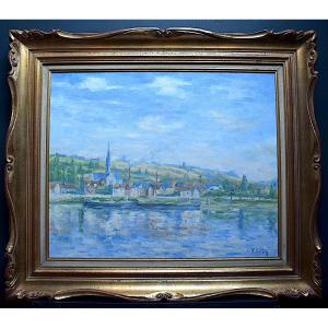 Regis Portier Marine Surroundings Of Honfleur French School Impressionnist XX Th Rt600