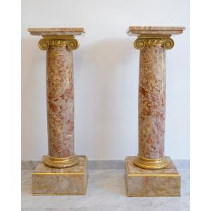 Pair Of Neoclassical Pedestals, Circa 1880