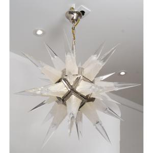 Charles J. Weinstein, Art Deco Chandelier, "stalactites" Model, Circa 1931