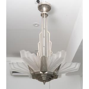Henri Petitot,  Art Deco Chandelier, Circa 1930