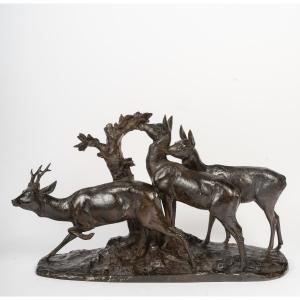 Maximilien Fiot (1886-1953), A Roe Deer And Two Does 