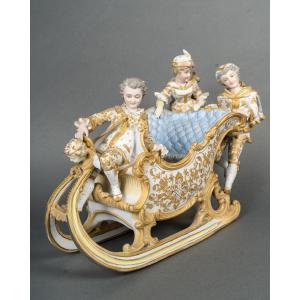 Sitzendorf, Biscuit Porcelain Centerpiece, Circa 1900